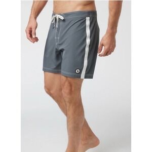 Vuori Puerto Swim Board Shorts Mens 36 Gray Colorblock Quick Dry Stretch Trunks